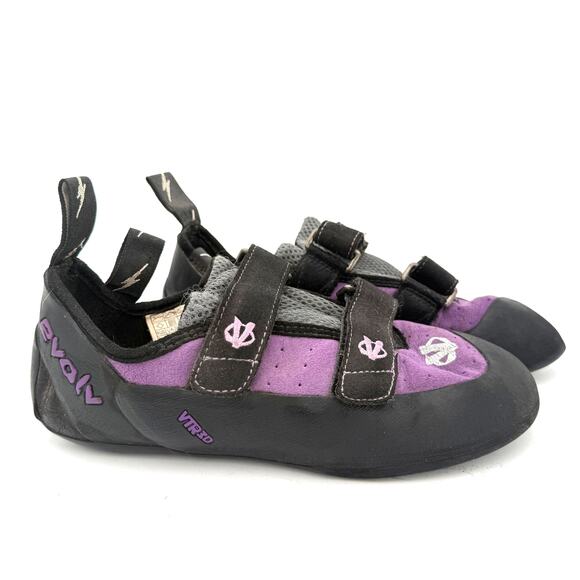 Evolv Women's Black & Purple Rock Climbing EcoTrax Shoes Size 9 - Picture 1 of 7